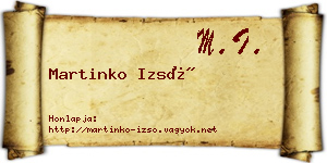 Martinko Izsó névjegykártya